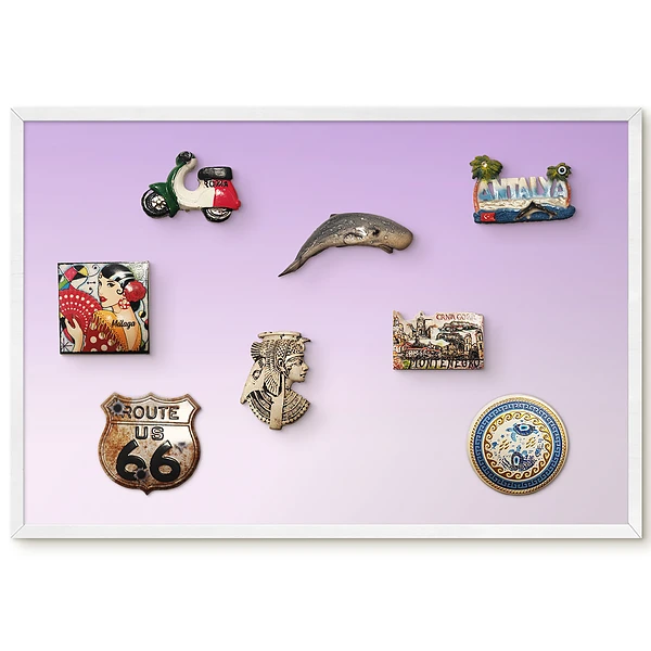 Tableau magnétique décoratif avec cadre motif dégradé de violet