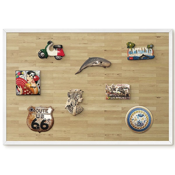 Tableau pour collection d'aimants en bois naturel