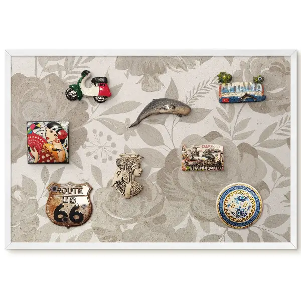 Tableau magnétique avec motif floral élégant de fleurs et feuilles