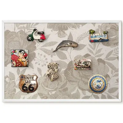 Tableau magnétique avec motif floral élégant de fleurs et feuilles