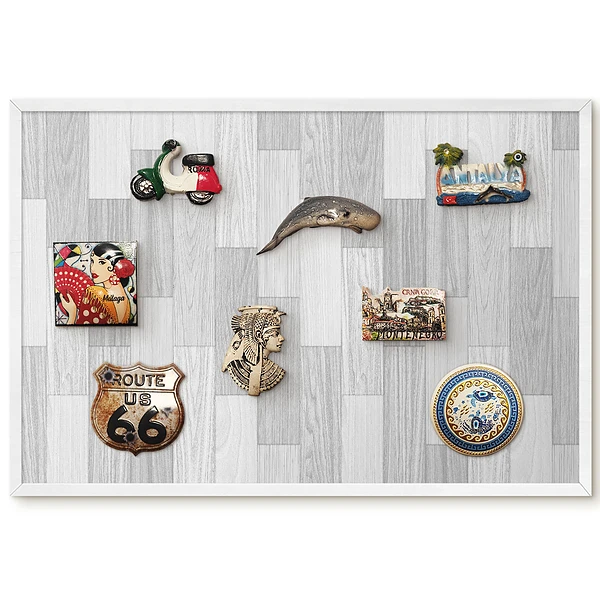 Tableau magnétique décoratif avec cadre motif texture harmonieuse tons gris