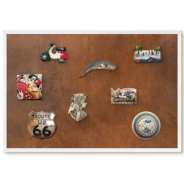 Tableau magnétique avec texture bois brun chaud au motif naturel