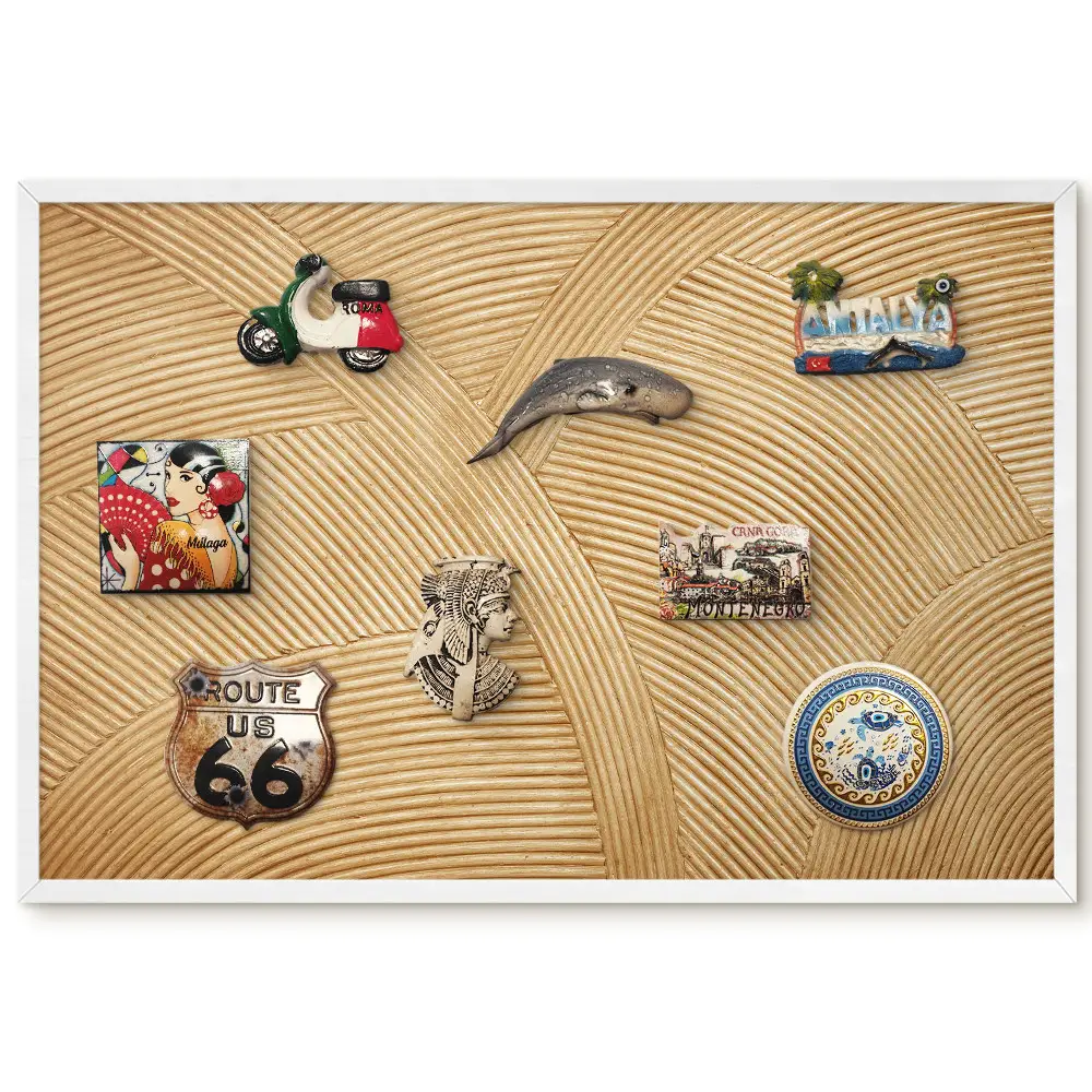 Tableau magnétique avec motifs harmonieux et textures multidimensionnelles
