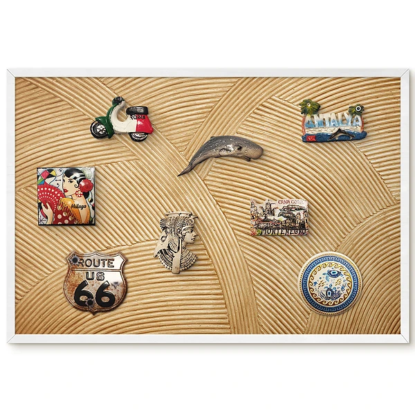Tableau magnétique avec motifs harmonieux et textures multidimensionnelles