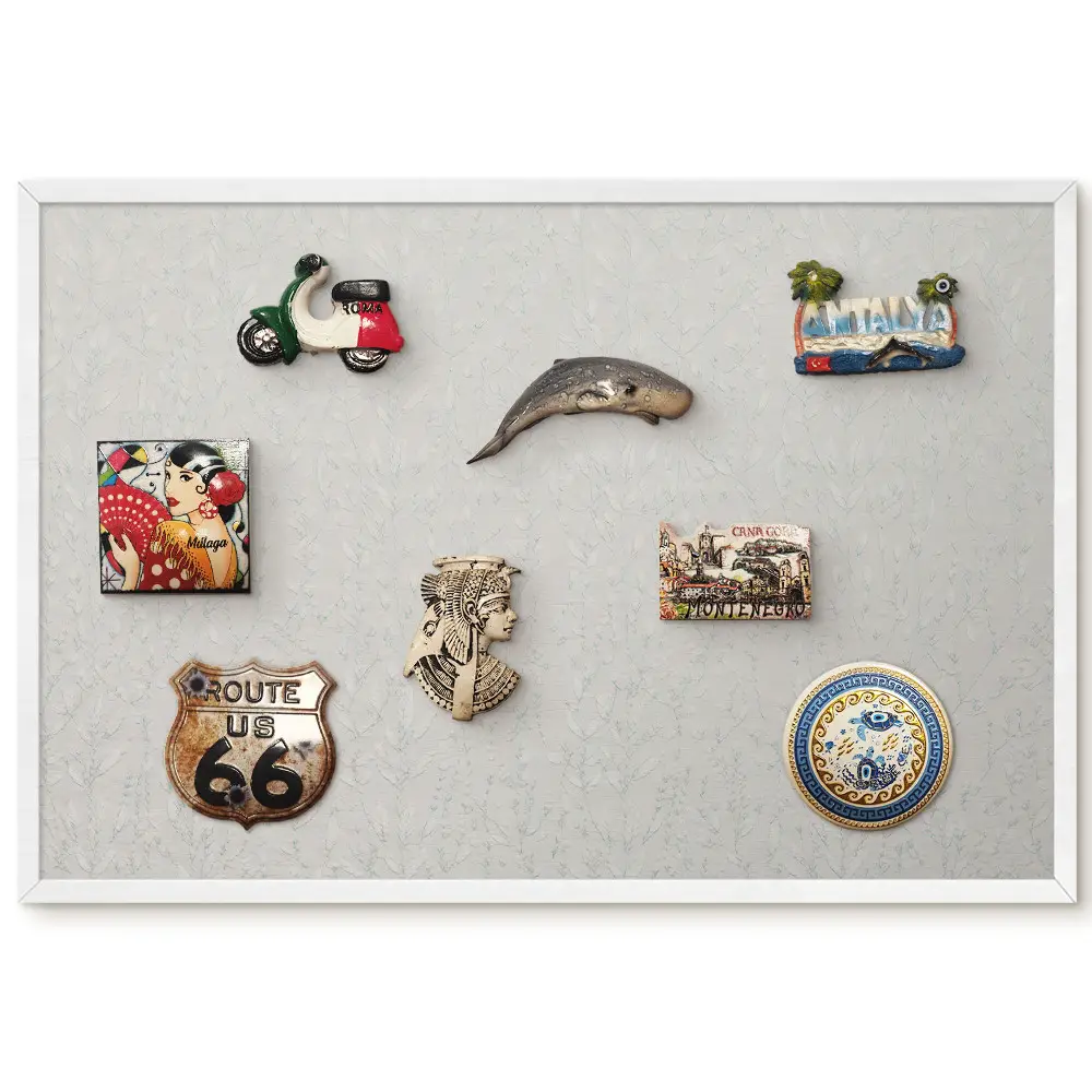Tableau pour collection d'aimants motif végétal aux couleurs vives