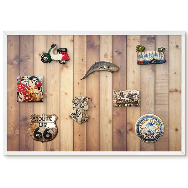 Tableau magnétique avec motif de planches verticales naturelles dans des tons bruns chauds