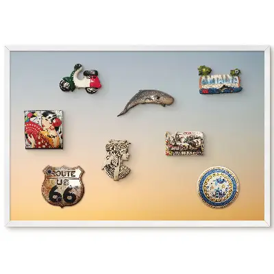 Tableau magnétique décoratif avec cadre motif dégradés subtils de teintes chaudes