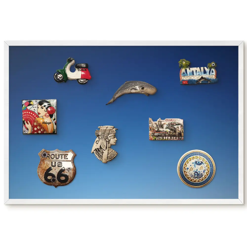 Tableau magnétique pour collection d'aimants motif ciel bleu apaisant