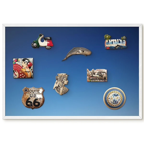 Tableau magnétique pour collection d'aimants motif ciel bleu apaisant