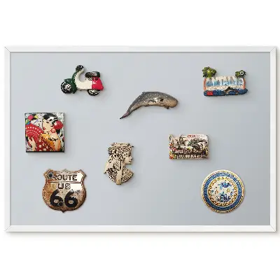 Tableau magnétique pour collection d'aimants design Élégance et harmonie grises