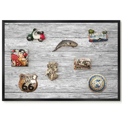 Tableau magnétique pour aimants motif bois gris au design naturel et élégant