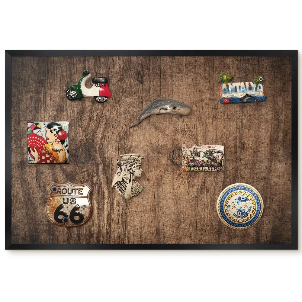 Tableau magnétique avec texture de bois naturel aux tons chauds