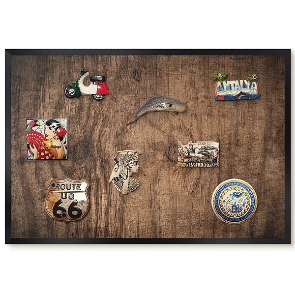 Tableau magnétique avec texture de bois naturel aux tons chauds
