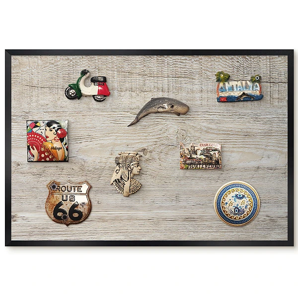 Tableau magnétique en bois à grain naturel