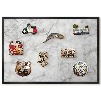 Tableau magnétique avec motif de texture de marbre naturel dans des tons de gris