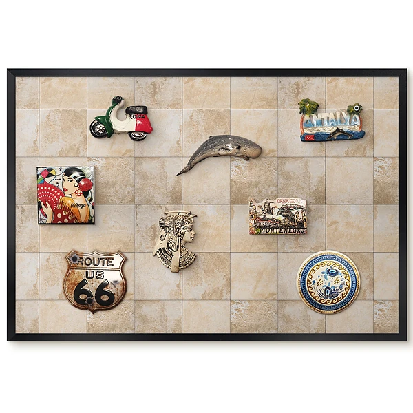 Tableau magnétique avec motif naturel dans des tons beige et brun