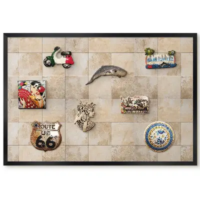 Tableau magnétique avec motif naturel dans des tons beige et brun