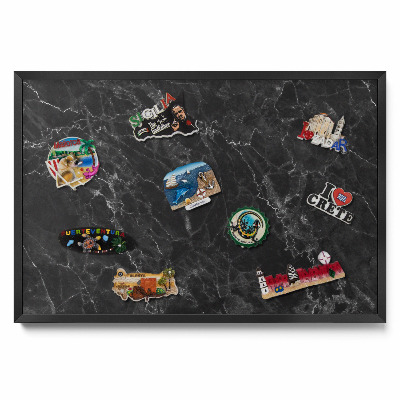 Tableau aimanté Marbre noir élégant