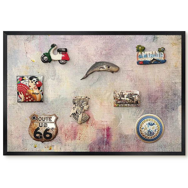 Tableau magnétique avec motif flou dans des tons pastel clairs et subtils