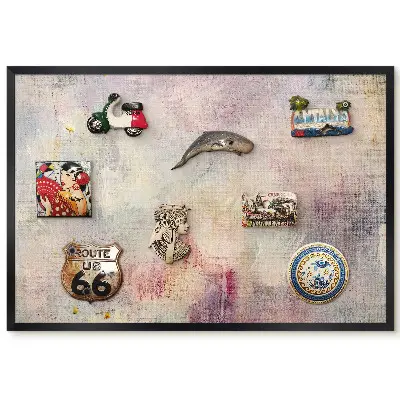 Tableau magnétique avec motif flou dans des tons pastel clairs et subtils