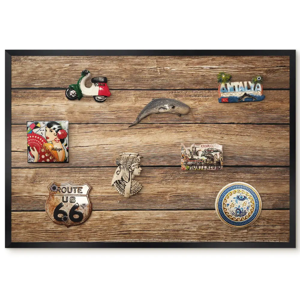 Tableau magnétique avec finition aspect bois et texture grain