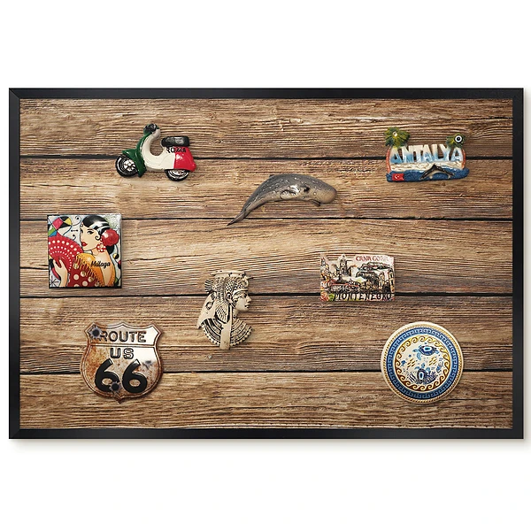 Tableau magnétique avec finition aspect bois et texture grain