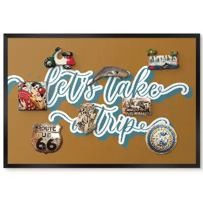 Tableau magnétique pour aimants avec typographie joyeuse sur fond beige