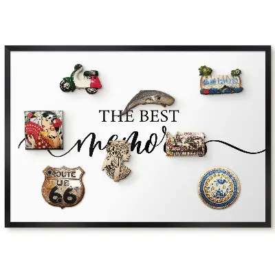 Tableau magnétique pour collection d'aimants avec typographie à lettres noires