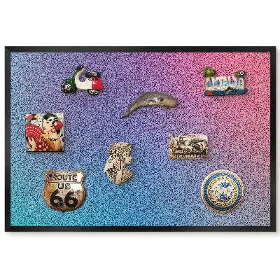 Tableau magnétique pour collection d'aimants dégradé turquoise et rose