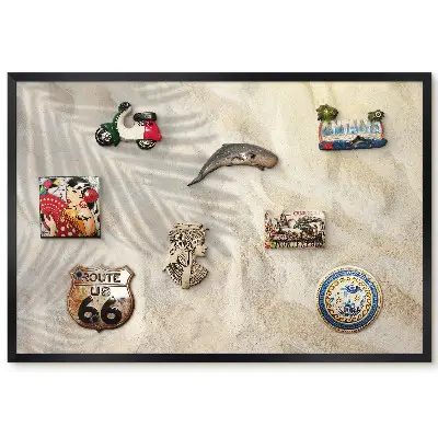 Tableau magnétique le motif ombre des palmiers sur le sable