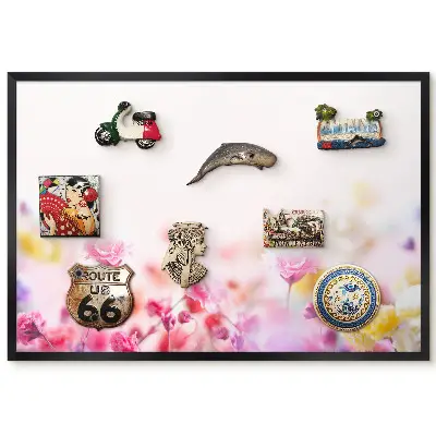 Tableau magnétique motif fleurs délicates aux teintes pastel