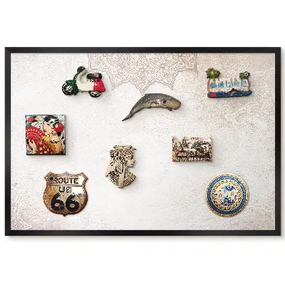 Tableau magnétique motif ethnique crème