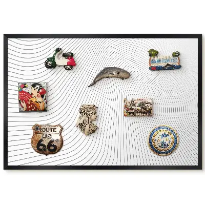 Tableau magnétique avec motif de lignes fluides dynamiques