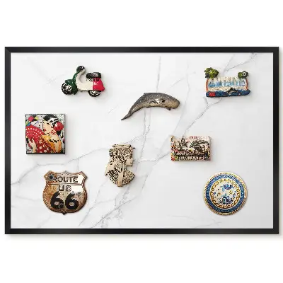 Tableau magnétique pour aimants avec motif fond marbre clair veiné de gris