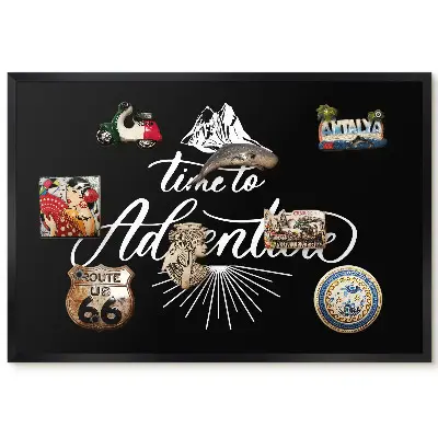 Tableau magnétique avec motif de montagne et typographie élégante