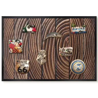 Tableau magnétique vertical effet bois dans les tons bruns