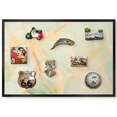 Tableau magnétique décoratif avec cadre motif marbre délicat