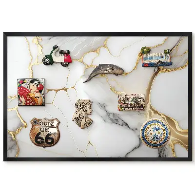 Tableau magnétique avec motif élégant aux formes dynamiques pour collection d'aimants