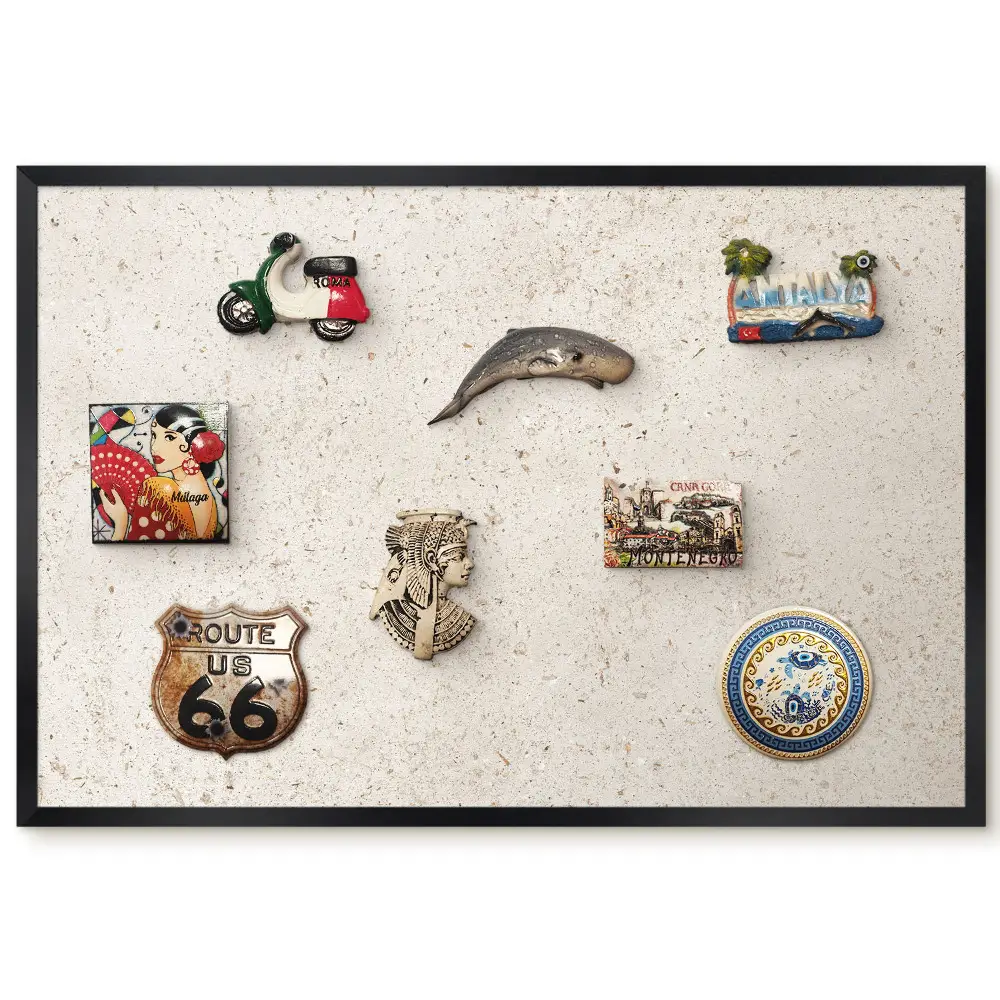 Tableau magnétique avec motif de texture beige subtil