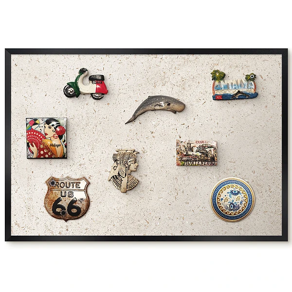 Tableau magnétique avec motif de texture beige subtil