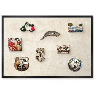 Tableau magnétique décoratif avec cadre et texture crémeuse aux motifs subtils