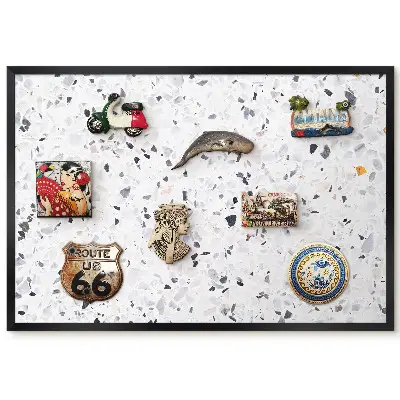 Tableau magnétique pour aimants motif pierre noir et blanc