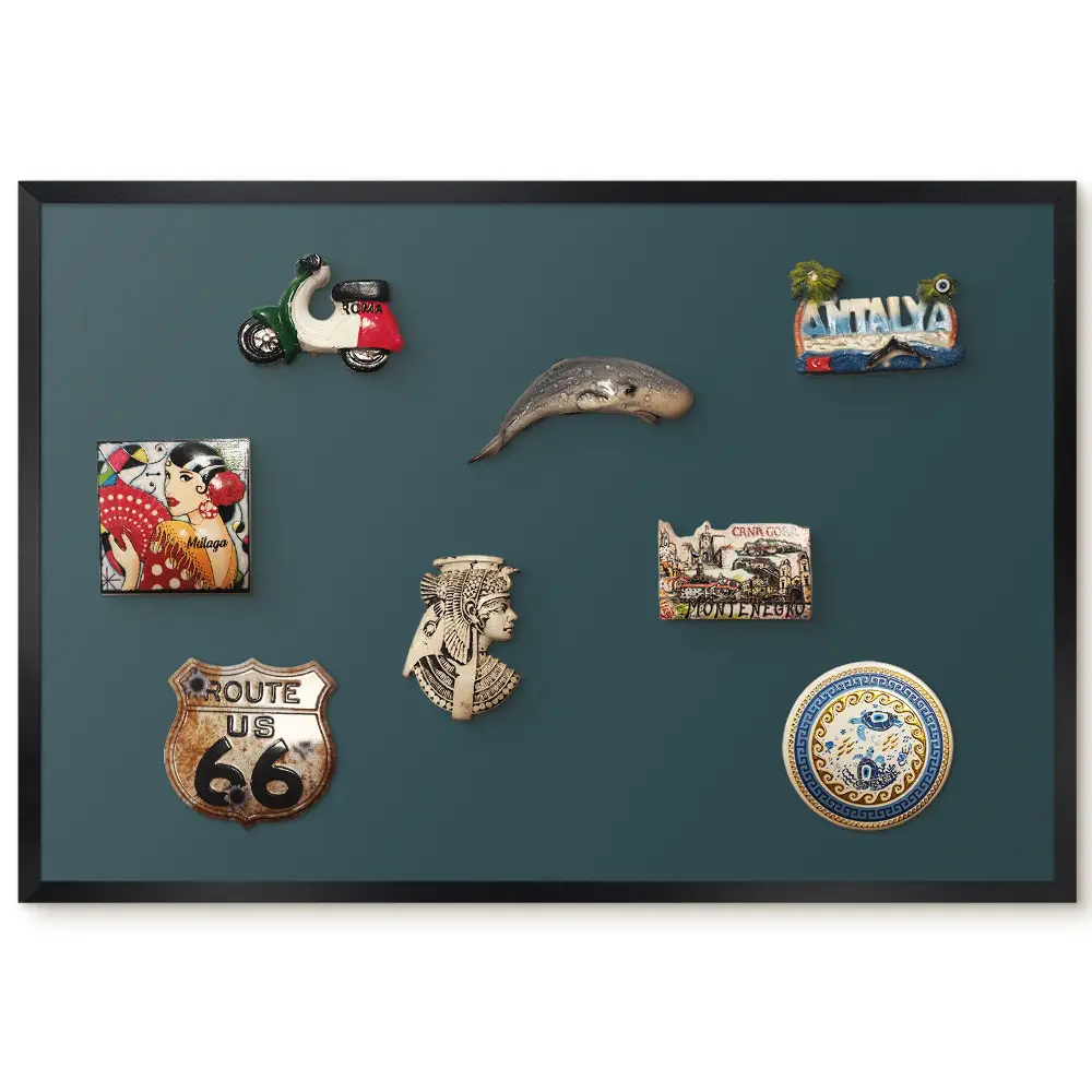 Tableau magnétique décoratif avec cadre motif Géométrie du grenat