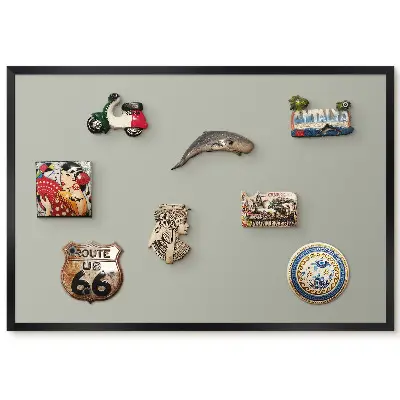 Tableau magnétique décoratif avec cadre vert clair motif paix