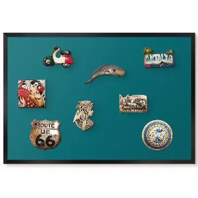 Tableau magnétique turquoise au motif géométrique moderne