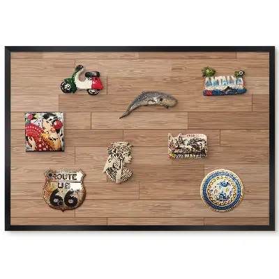 Tableau magnétique décoratif avec cadre motif bois élégant