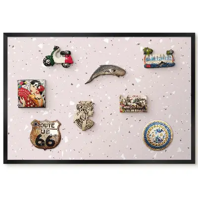 Tableau magnétique décoratif avec cadre motif terrazzo délicat