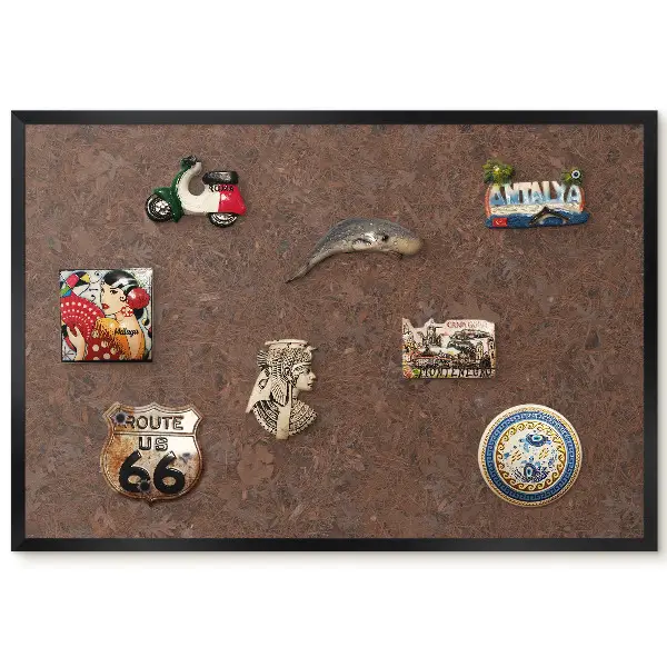 Tableau magnétique pour aimants motif feuilles brunes