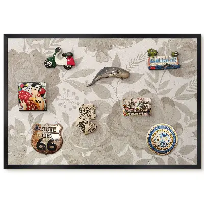 Tableau magnétique décoratif au motif élégant de fleurs et de feuilles