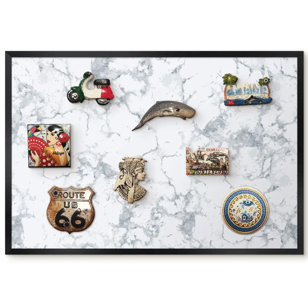 Tableau magnétique décoratif motif marbre élégant et minimaliste